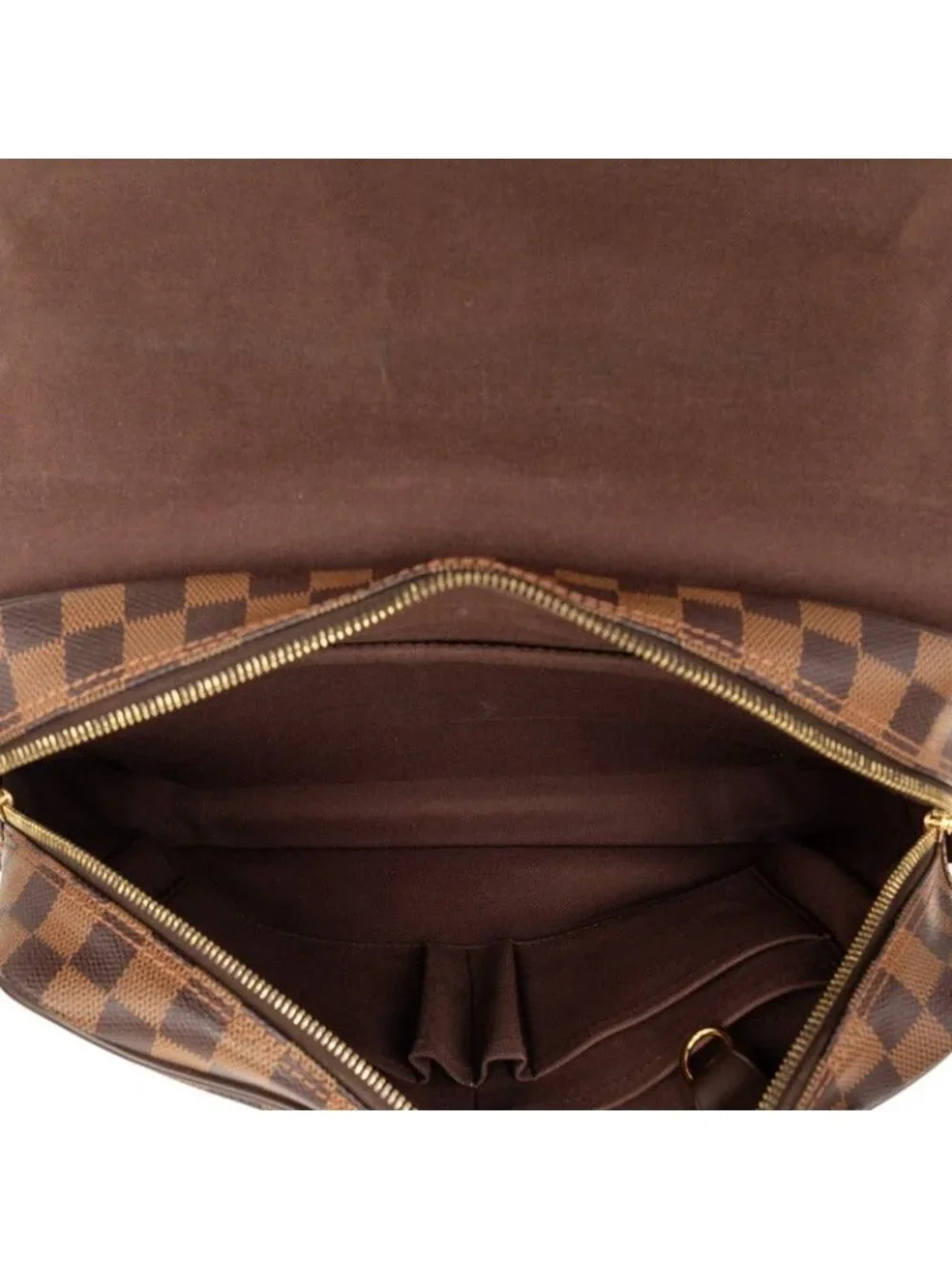 Louis Vuitton Damier Shelton MM Crossbody Shoulder Bag Brown Leather